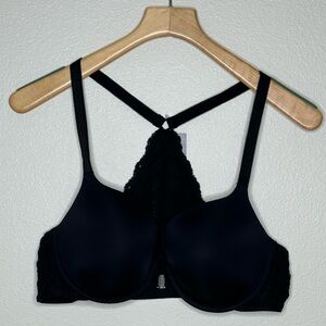 Torrid Racerback Bra, Smooth Cup, Lace Trim, Black, 38C, New with Tags.